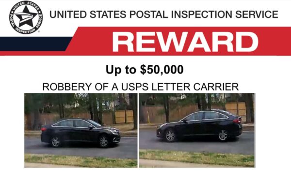 A reward flyer regarding an alleged robbery