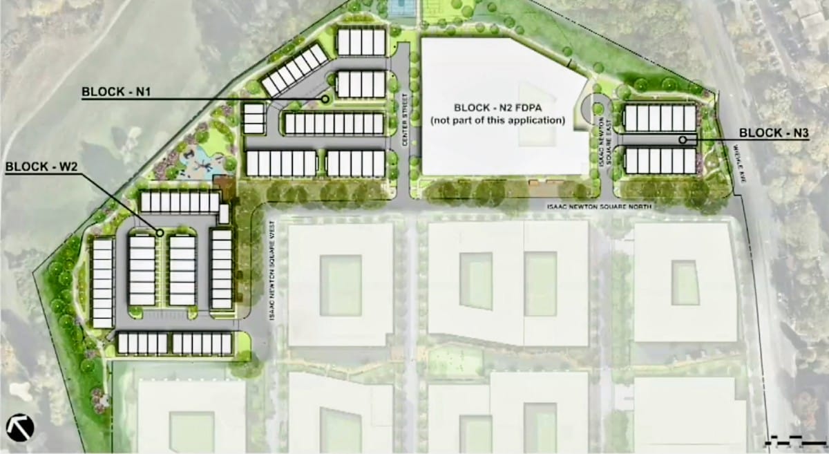 Planning commission backs townhouses for Reston’s Isaac Newton Square