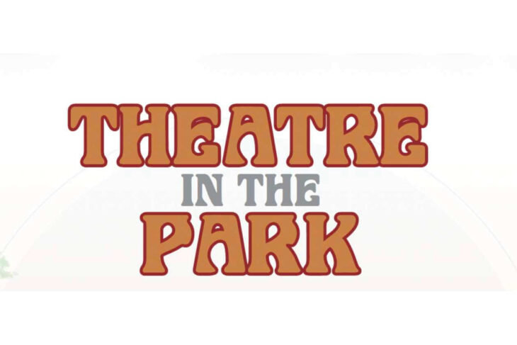 Theatre in the Park logo with orange block letters and gray 'In the' text center.