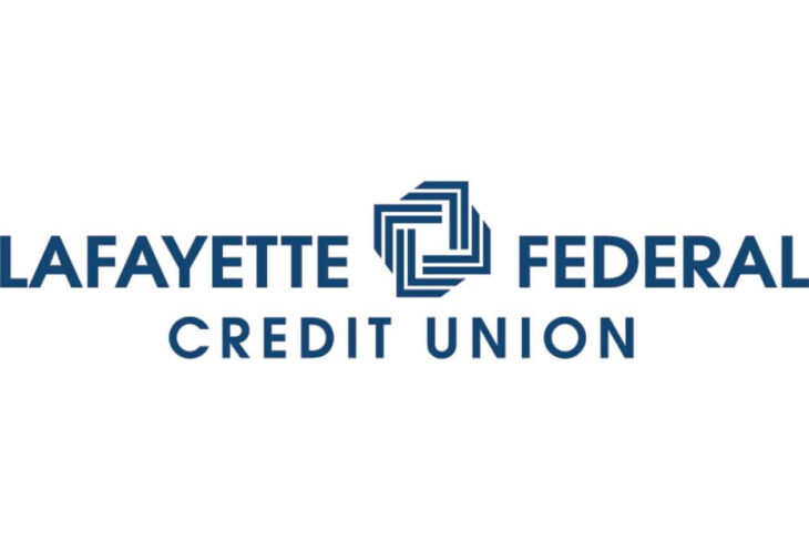 Lafayette Federal Credit Union logo with a blue geometric square emblem between the words 'Lafayette' and 'Federal'.