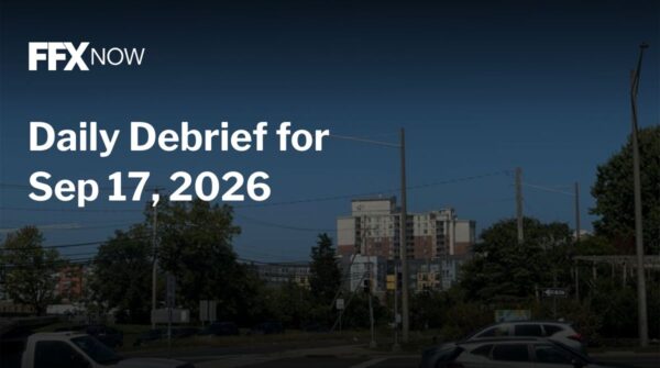 FFX Now daily debrief title card for Sep 17, 2026 over an urban street scene