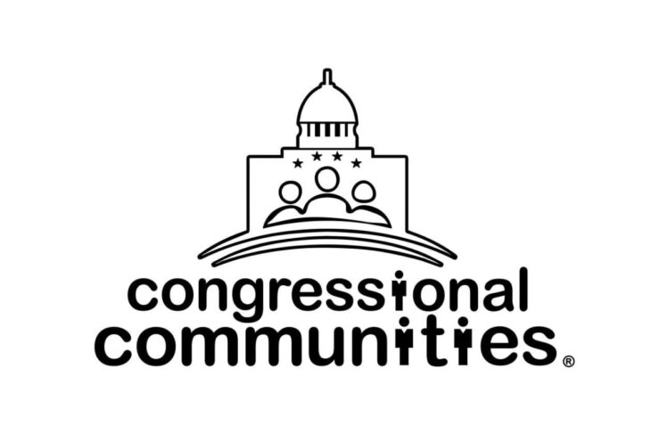 Congressional Communities logo with a capitol dome and three abstract figures above a curved line, symbolizing community.