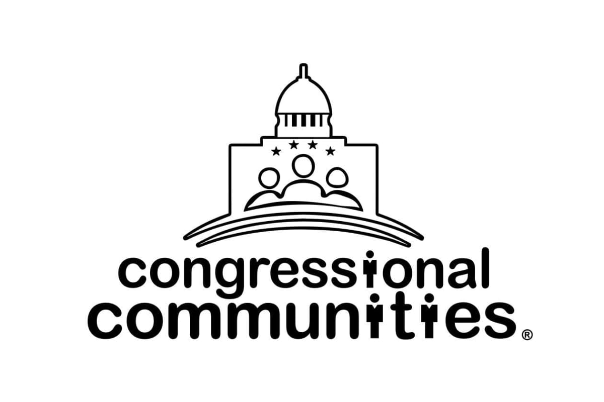 Congressional Communities logo with a capitol dome and three abstract figures above a curved line, symbolizing community.