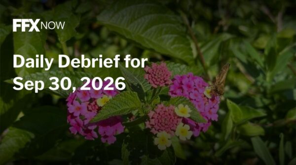 FFX Now banner: Daily Debrief for Sep 30, 2026 over a pink and yellow flower background