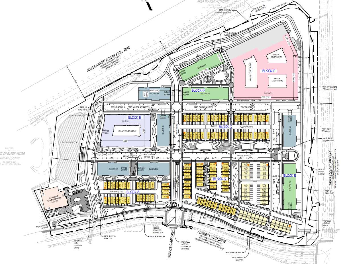 Stanley Martin Homes' East Link development plan (via Land Design Consultants/Fairfax County) | FFXnow